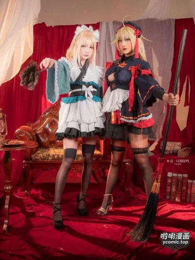 小容仔咕咕咕w and Kumata cosplay Okita Soji and Okita Soji Alter – Fate/Grand Order