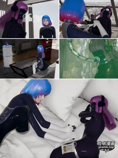 [胧月工坊]被封闭在乳胶衣的少女和照顾她生活起居的胶衣女仆