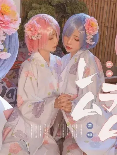 Nekokoyoshi_(爆机少女喵小吉)_and_金鱼kinngyo_cosplay_Rem_and_Ram_-_Re_Zero_103